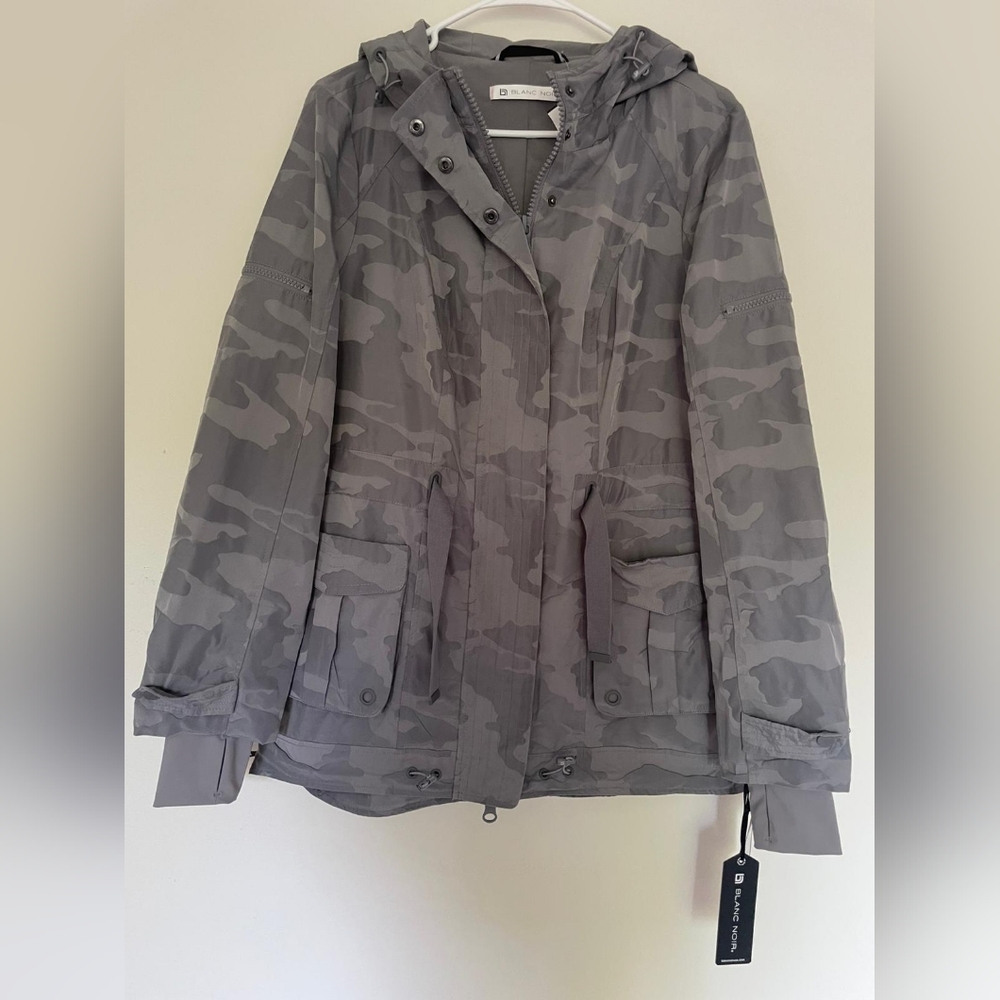 Blanc Noir Gray Utility Jacket with Modern Fit